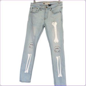SB Royal - Blue Bone Design Strait Leg Jeans